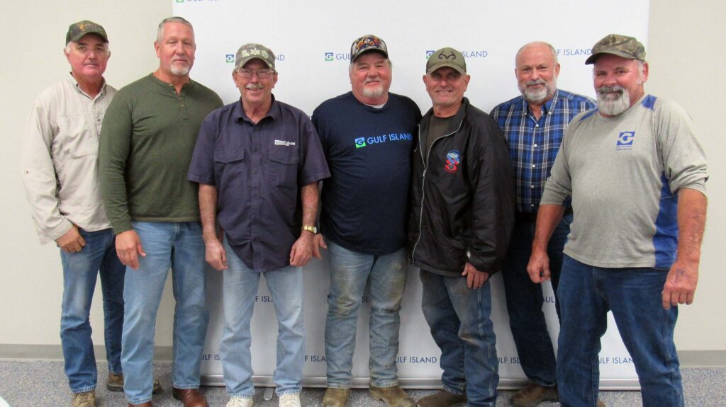 Employees receive their 35+ year service awards.